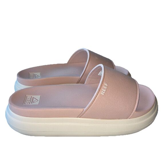 NEW Women's Reef Cushion Bondi Bay Neutral Pale Pink Platform Slide Sandals SZ 8 - Picture 7 of 11